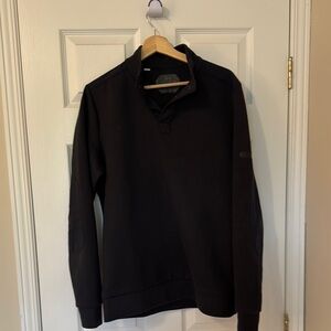 Under Armour Black Zip Up Sweater Thick Knit Casual